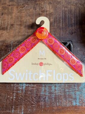 lindsay phillips Pink and Orange Embroidered SwitchFlops Strap